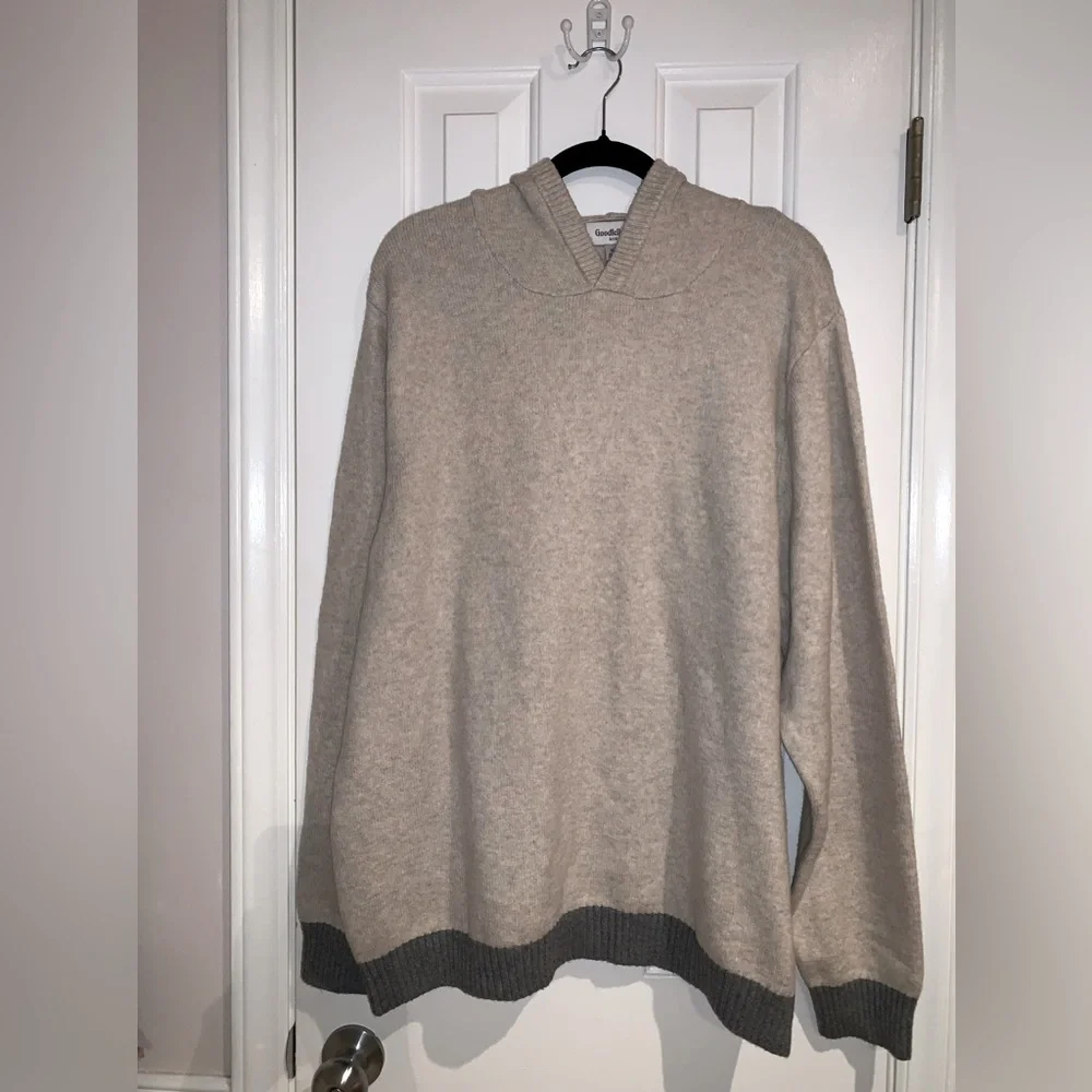 Goodfellow & Co. Soft men’s hooded sweater in Stucco & Gray size XL - Picture 1 of 9